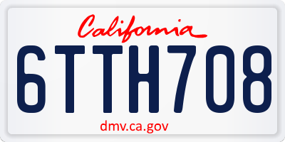 CA license plate 6TTH708