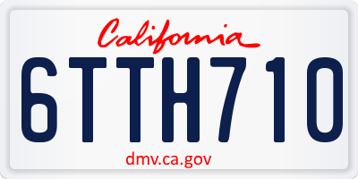CA license plate 6TTH710