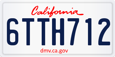 CA license plate 6TTH712