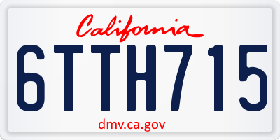 CA license plate 6TTH715