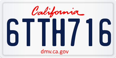 CA license plate 6TTH716