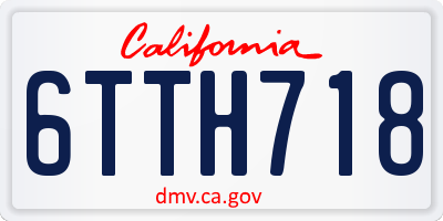 CA license plate 6TTH718