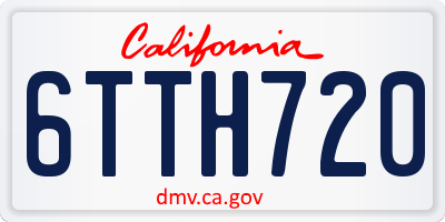 CA license plate 6TTH720