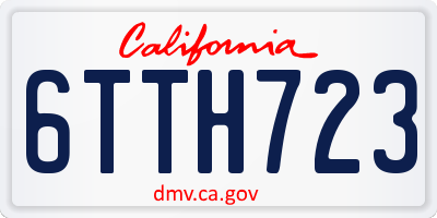 CA license plate 6TTH723