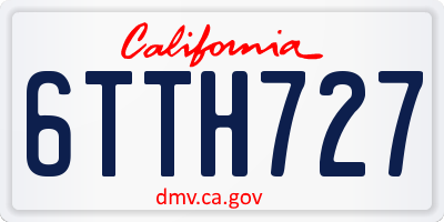 CA license plate 6TTH727