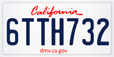 CA license plate 6TTH732