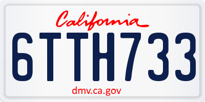 CA license plate 6TTH733