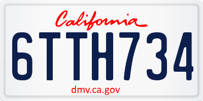CA license plate 6TTH734