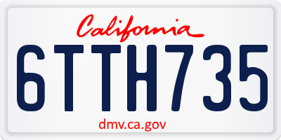 CA license plate 6TTH735