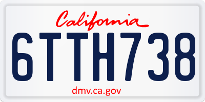 CA license plate 6TTH738