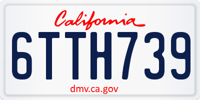 CA license plate 6TTH739