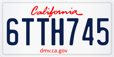 CA license plate 6TTH745