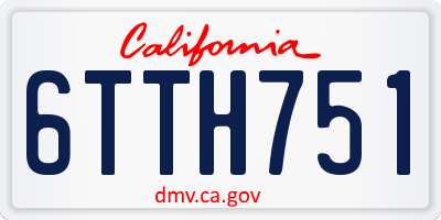 CA license plate 6TTH751