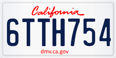 CA license plate 6TTH754