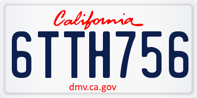 CA license plate 6TTH756