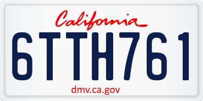 CA license plate 6TTH761