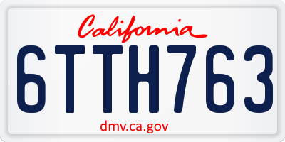 CA license plate 6TTH763