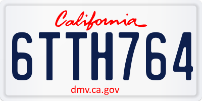 CA license plate 6TTH764