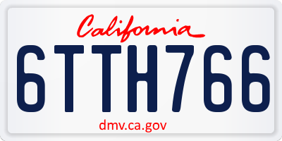CA license plate 6TTH766