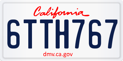 CA license plate 6TTH767