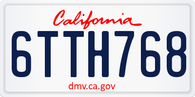 CA license plate 6TTH768