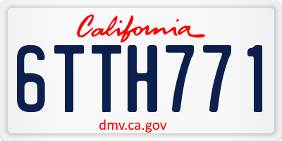 CA license plate 6TTH771