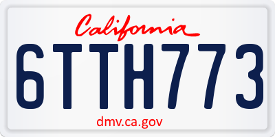 CA license plate 6TTH773