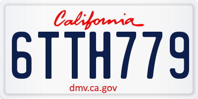 CA license plate 6TTH779