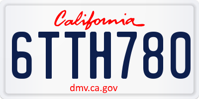 CA license plate 6TTH780