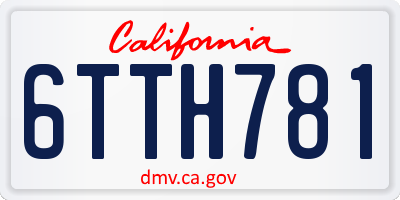 CA license plate 6TTH781