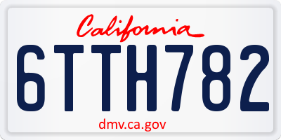 CA license plate 6TTH782