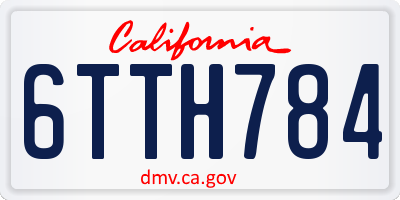 CA license plate 6TTH784