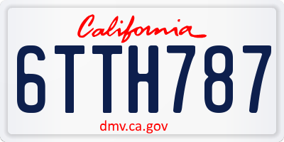 CA license plate 6TTH787