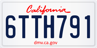 CA license plate 6TTH791
