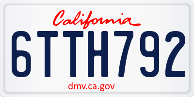 CA license plate 6TTH792