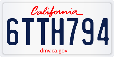 CA license plate 6TTH794