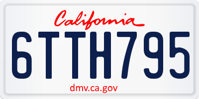CA license plate 6TTH795