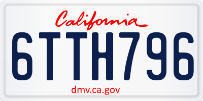 CA license plate 6TTH796