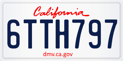 CA license plate 6TTH797