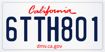 CA license plate 6TTH801