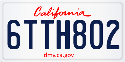 CA license plate 6TTH802