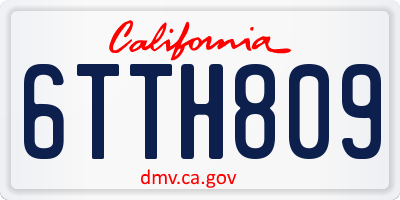 CA license plate 6TTH809