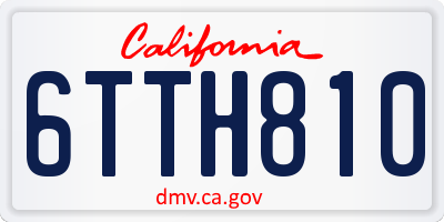 CA license plate 6TTH810