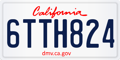 CA license plate 6TTH824