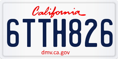 CA license plate 6TTH826