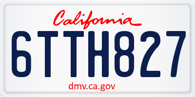CA license plate 6TTH827