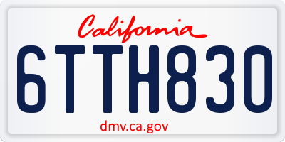 CA license plate 6TTH830