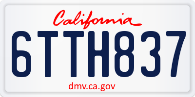 CA license plate 6TTH837
