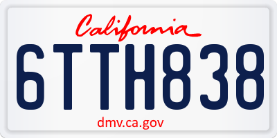 CA license plate 6TTH838