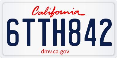 CA license plate 6TTH842